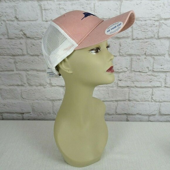 NWT TOMMY BAHAMA Pink Washed Trucker Cap Hat marlin Embroidery Tip Your Cap OS main image 11